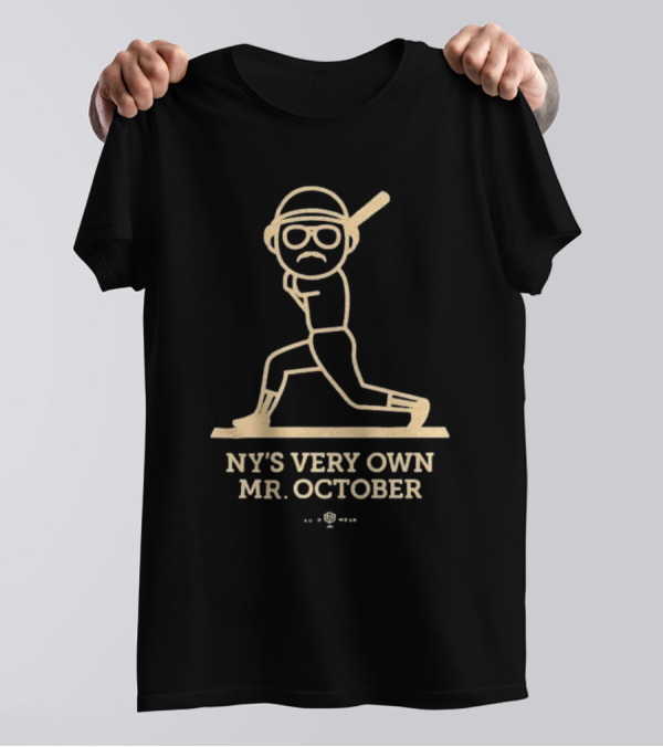 NY’s Very Own Mr. October Baseball Player Batting Retro Style T-Shirt