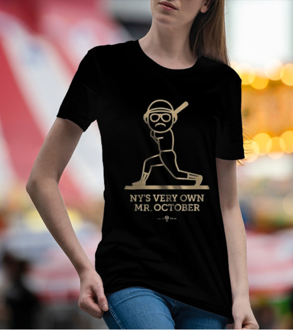 NY’s Very Own Mr. October Baseball Player Batting Retro Style T-Shirt