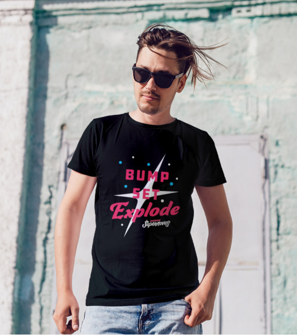 Omaha Supernovas Bump Set Explode Volleyball Starburst T-Shirt