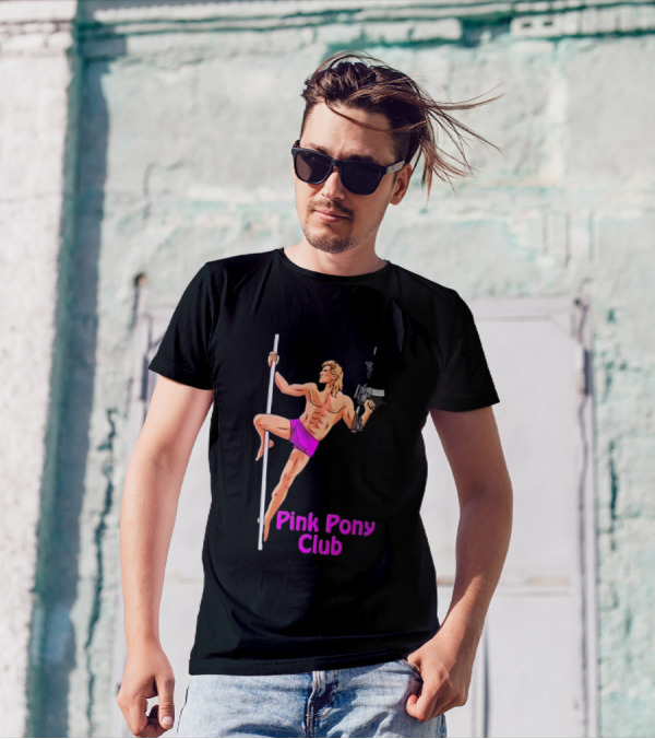 Pink Pony Club Pole Dancer With Gun T-Shirt
