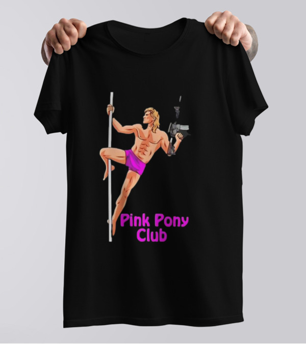 Pink Pony Club Pole Dancer With Gun T-Shirt