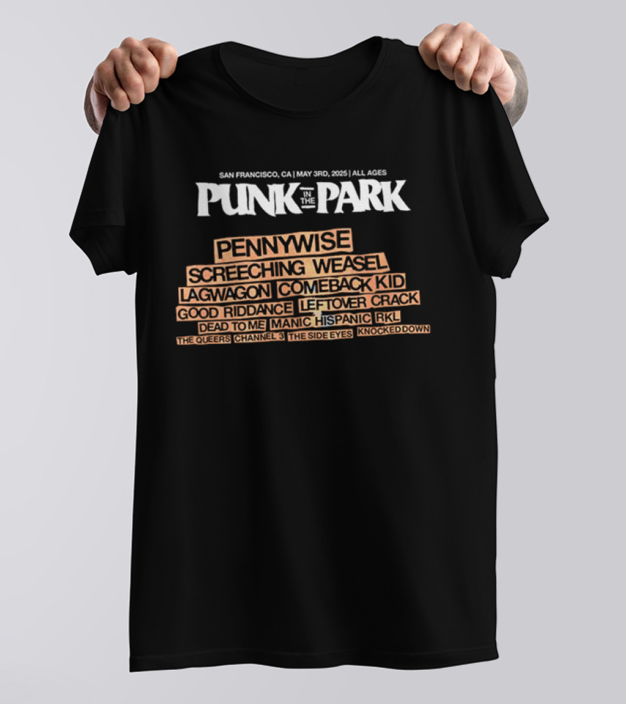 Punk In The Park San Francisco May 4 2024 Pennywise Screeching Weasel Lagwagon Music Festival Lineup T-Shirt