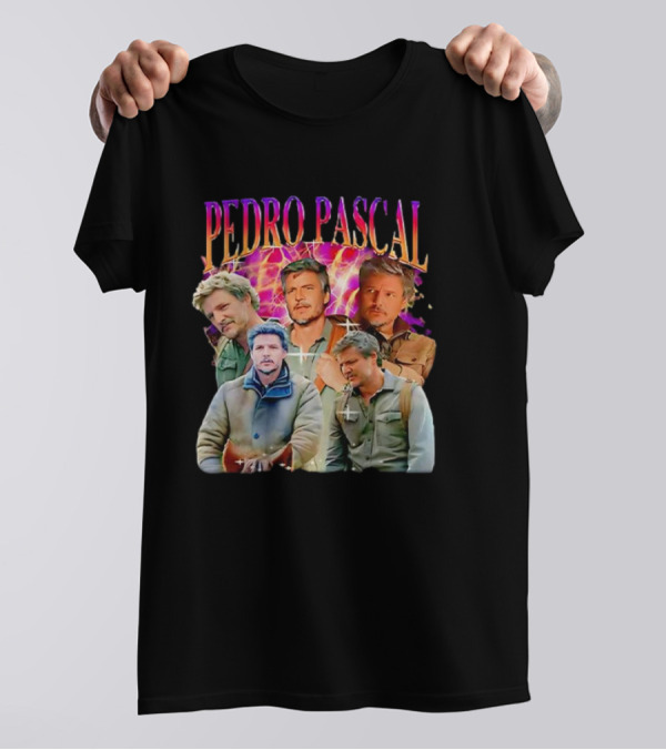 Pedro Pascal Joel Miller Retro Collage T-Shirt