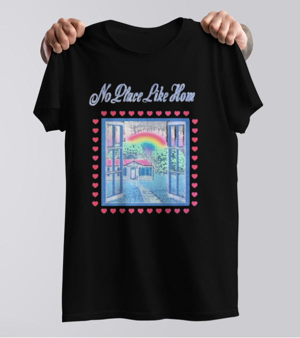 No Place Like Home Tour 2025 Window Heart Rainbow House T-Shirt