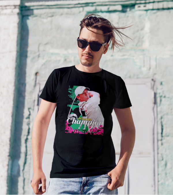 Masters Champion Rory McIlroy Golf Swing Portrait T-Shirt