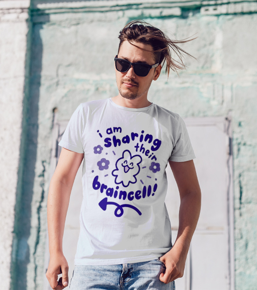 I Am Sharing Their Braincell Cute Flower Character Playful Arrow T-Shirt
