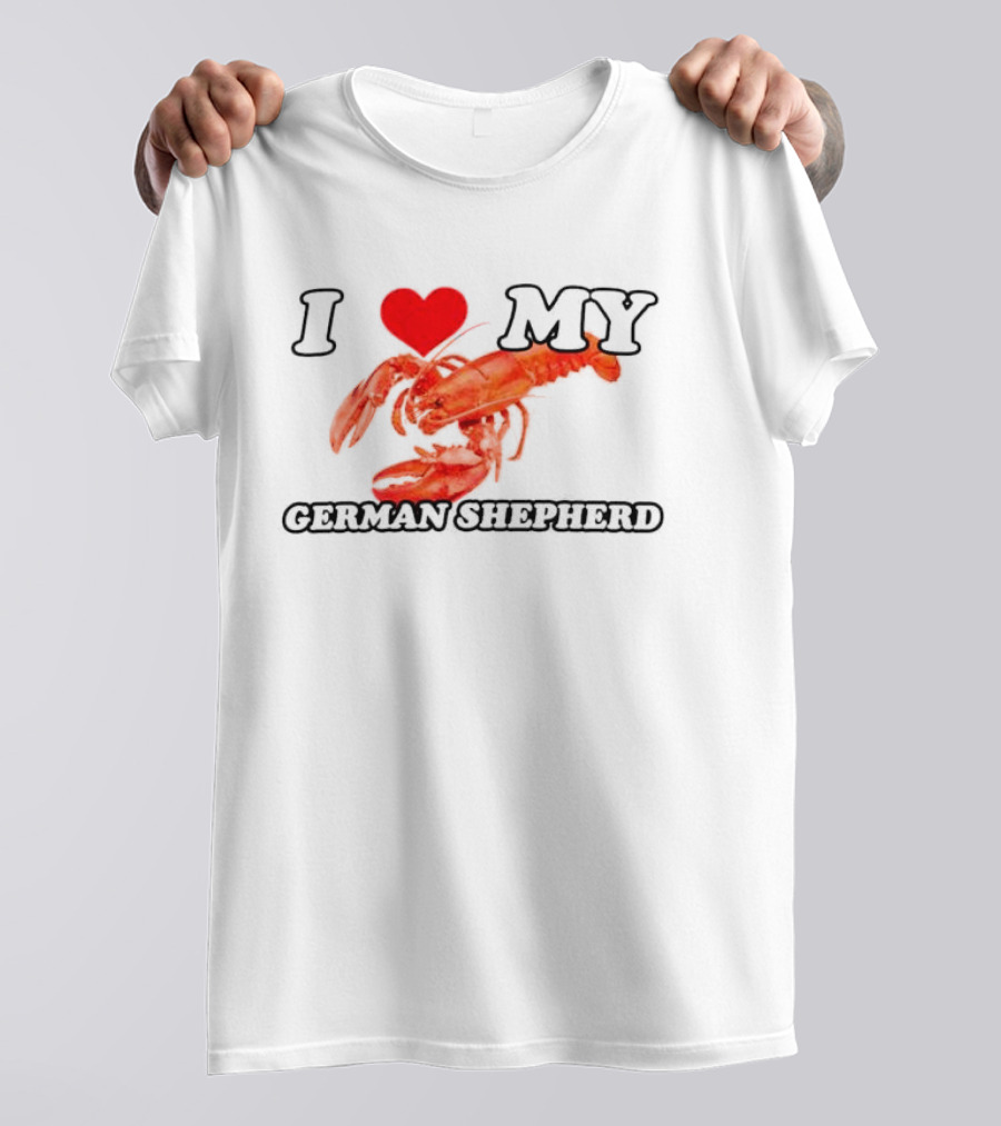 I Love My German Shepherd Lobster Heart T-Shirt