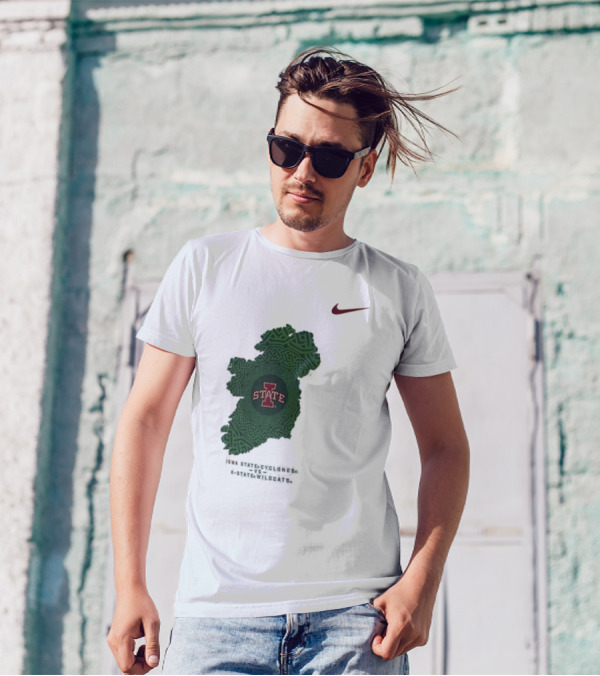 Iowa State Vs K-State Nike Aer Lingus Classic Ireland Map Design T-Shirt