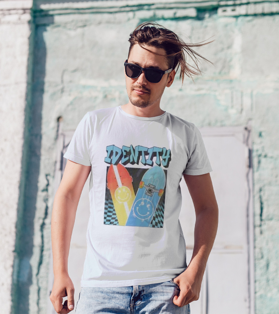 Identity Boys Purple Relaxed Skateboard Smiley T-Shirt
