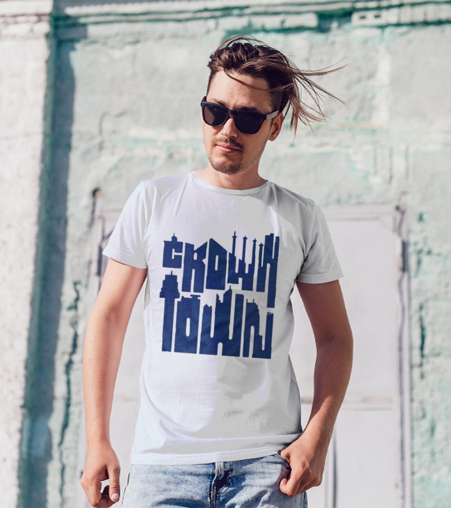 Kansas City Royals Crown Town Skyline Text Art T-Shirt