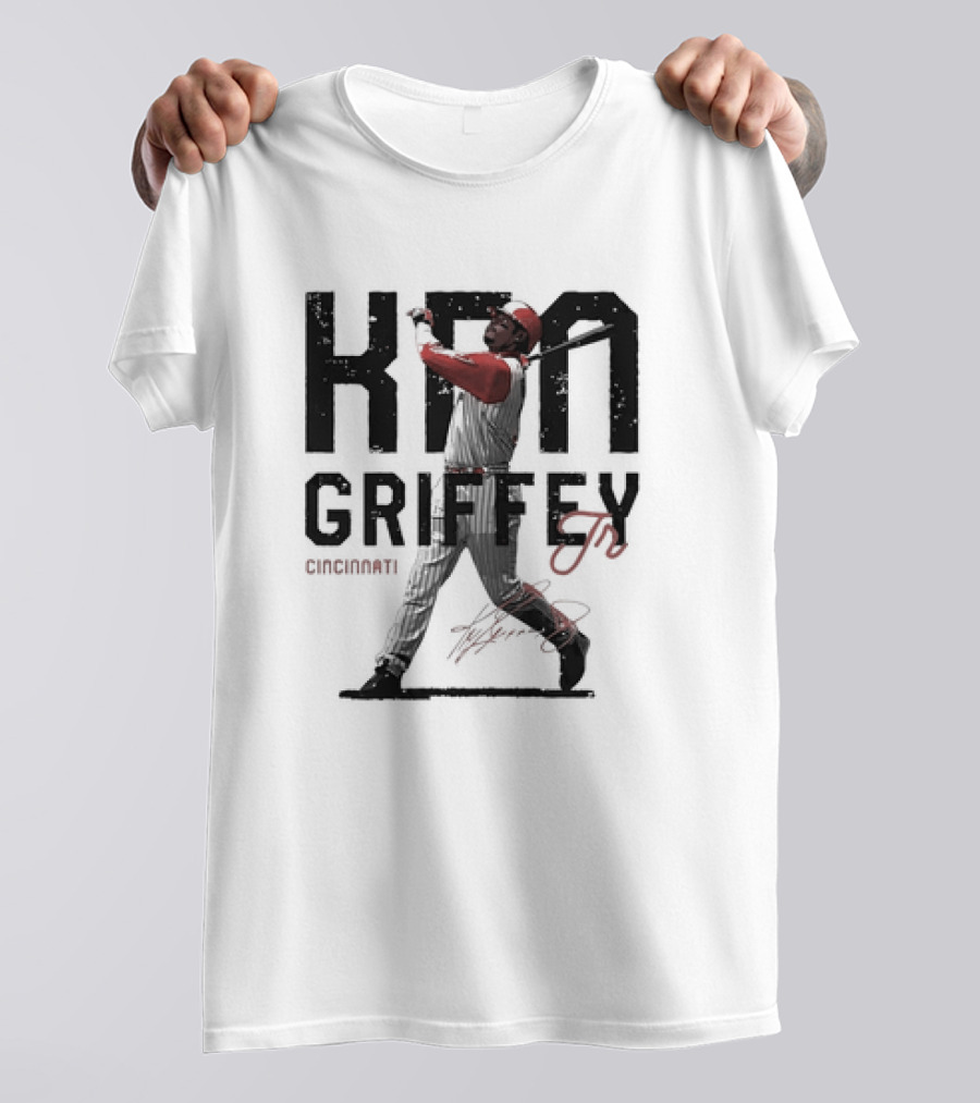 Ken Griffey Jr Cincinnati Reds MLB Baseball Distressed Signature Vintage T-Shirt