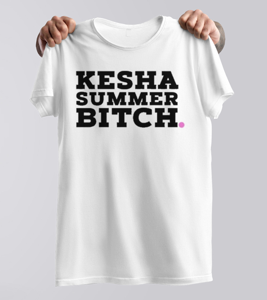 Kesha Records Rainbow Summer Bitch Rainbow Leopard Print Lips T-Shirt
