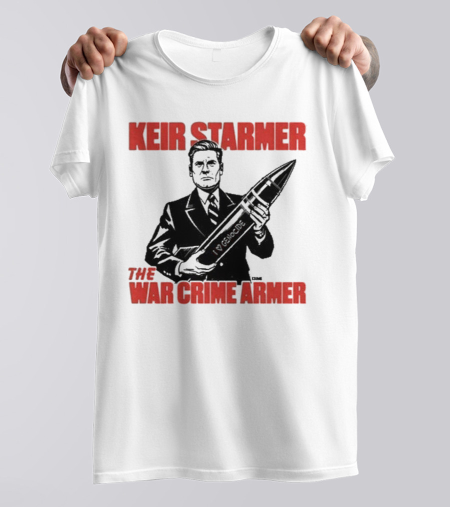 Keir Starmer The War Crime Armer Rocket Sketch T-Shirt