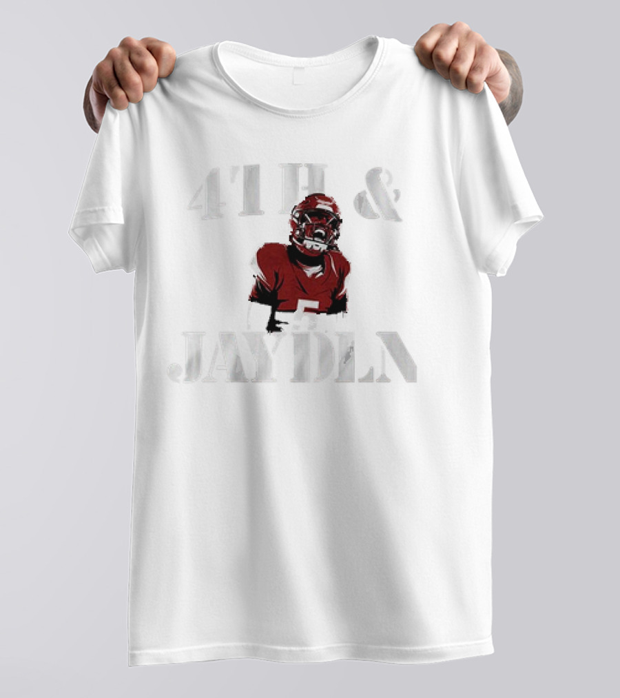 4th And Jayden Football Player Number 5 T-Shirt