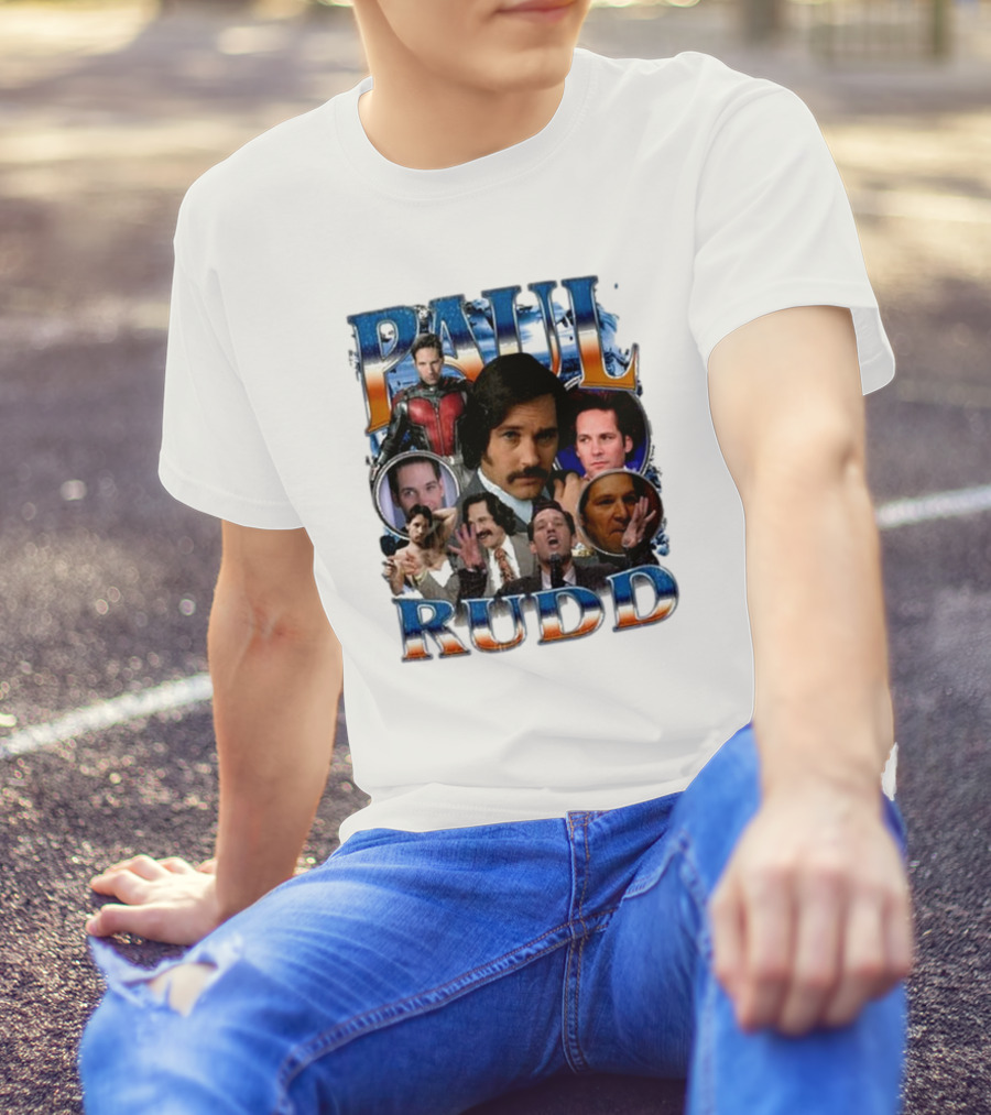 Paul Rudd 90’s Bootleg Ant-Man Anchor Improv Comedy Collage T-Shirt