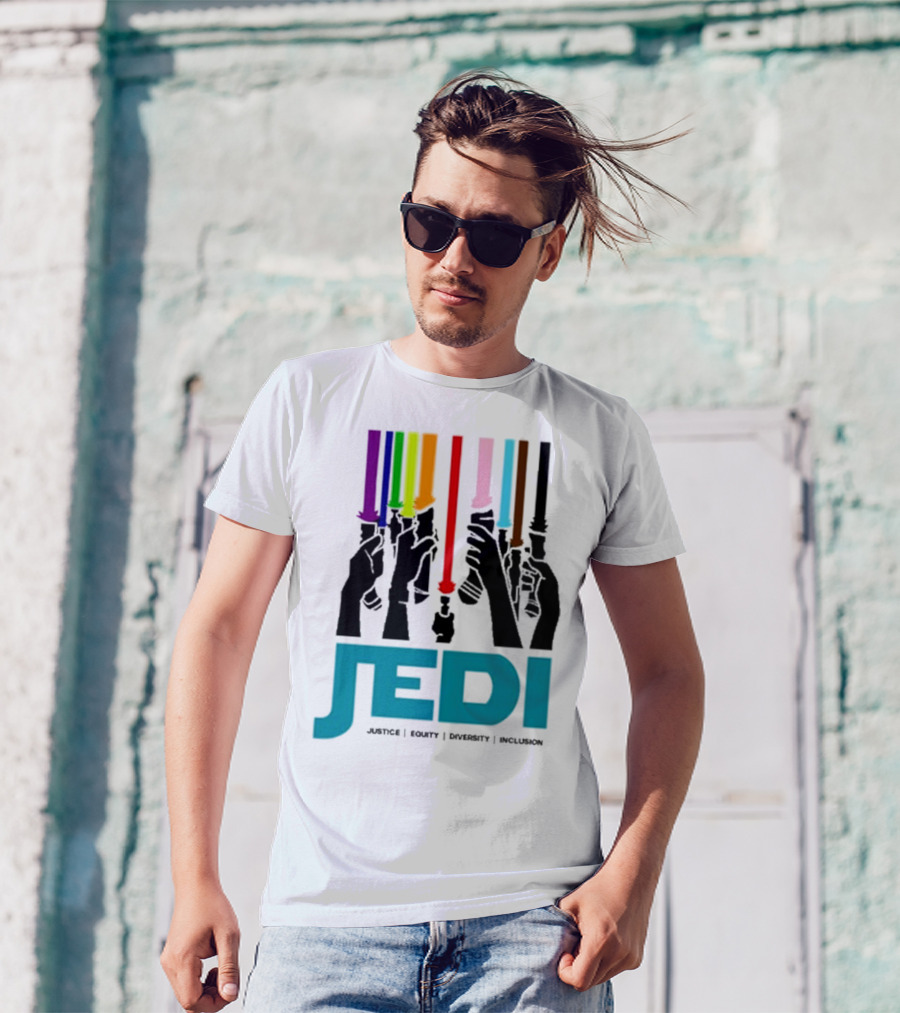 Jedi Justice Equity Diversity Inclusion Lightsaber Colors T-Shirt