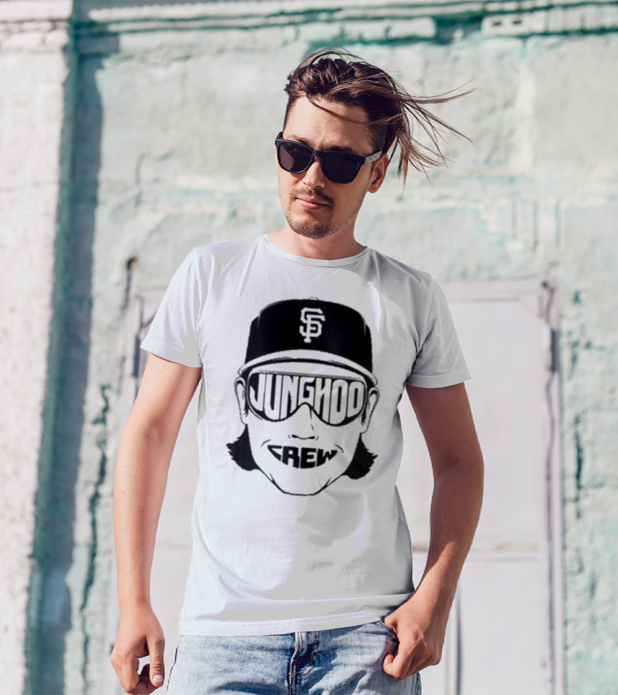 Jung Hoo Crew 2025 San Francisco Giants Baseball Cap And Sunglasses T-Shirt