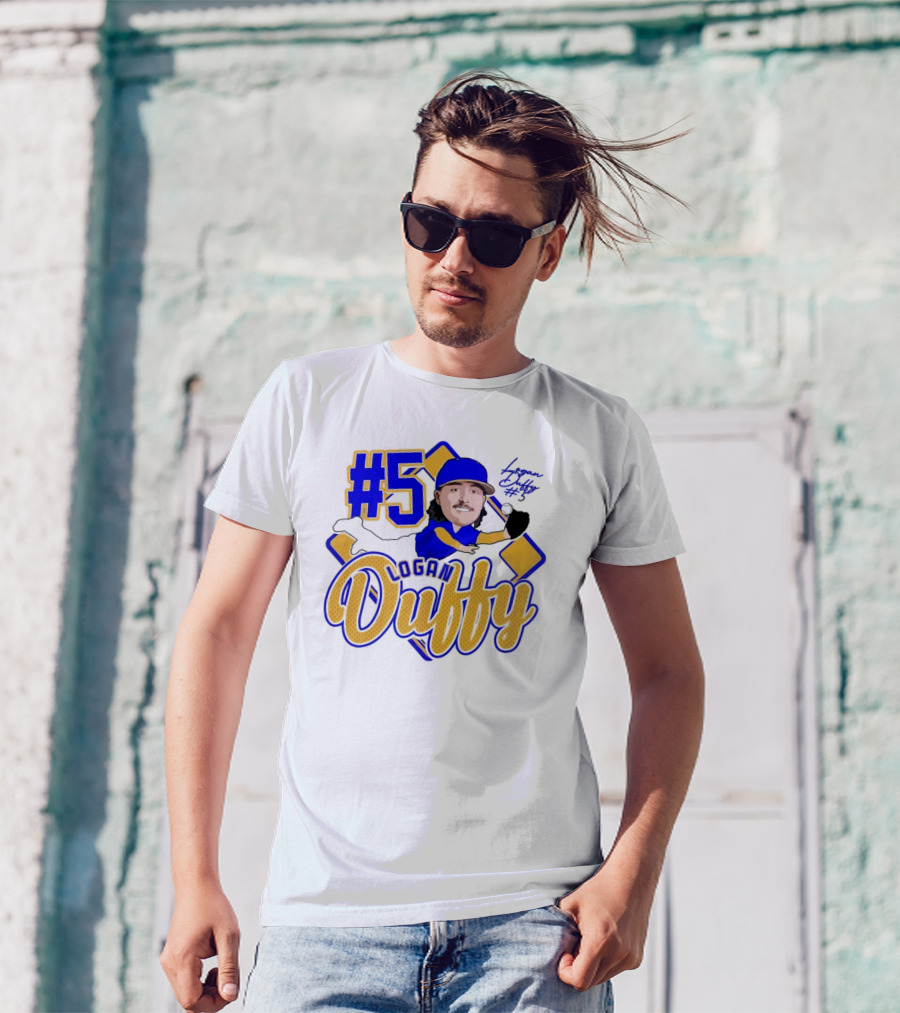 Logan Duffy #5 Baseball Player Illustration 2025 T-Shirt