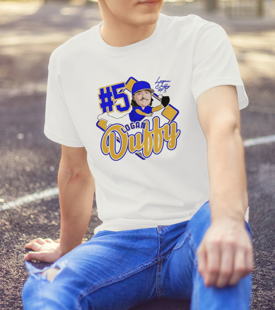 Logan Duffy #5 Baseball Player Illustration 2025 T-Shirt