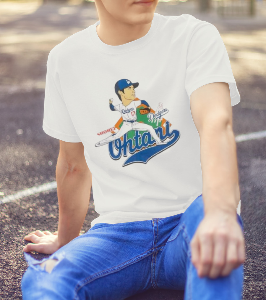 Los Angeles Dodgers Shohei Ohtani Cartoon Player Dodgers Ohtani T-Shirt