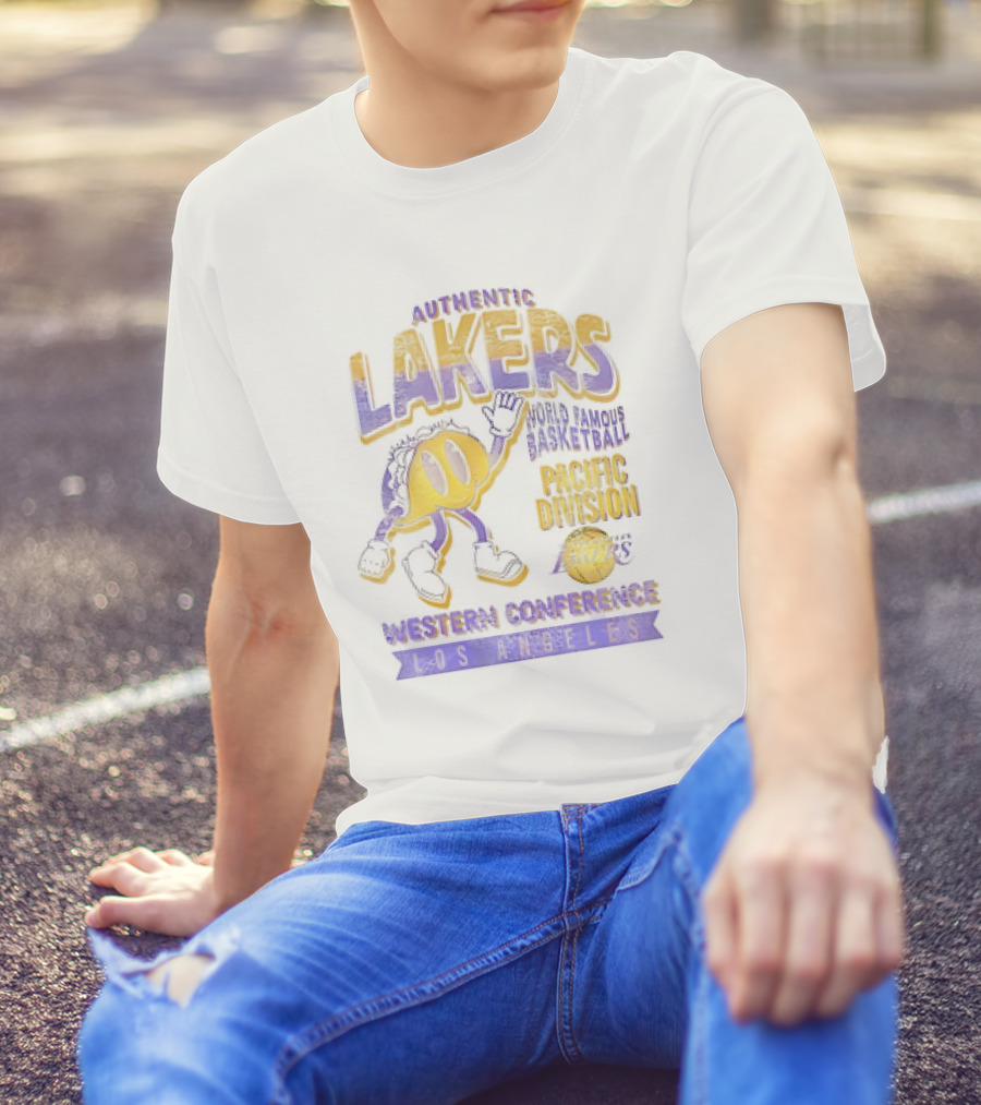 Authentic Lakers Western Conference Los Angeles Basketball Character Pacific Division T-Shirt