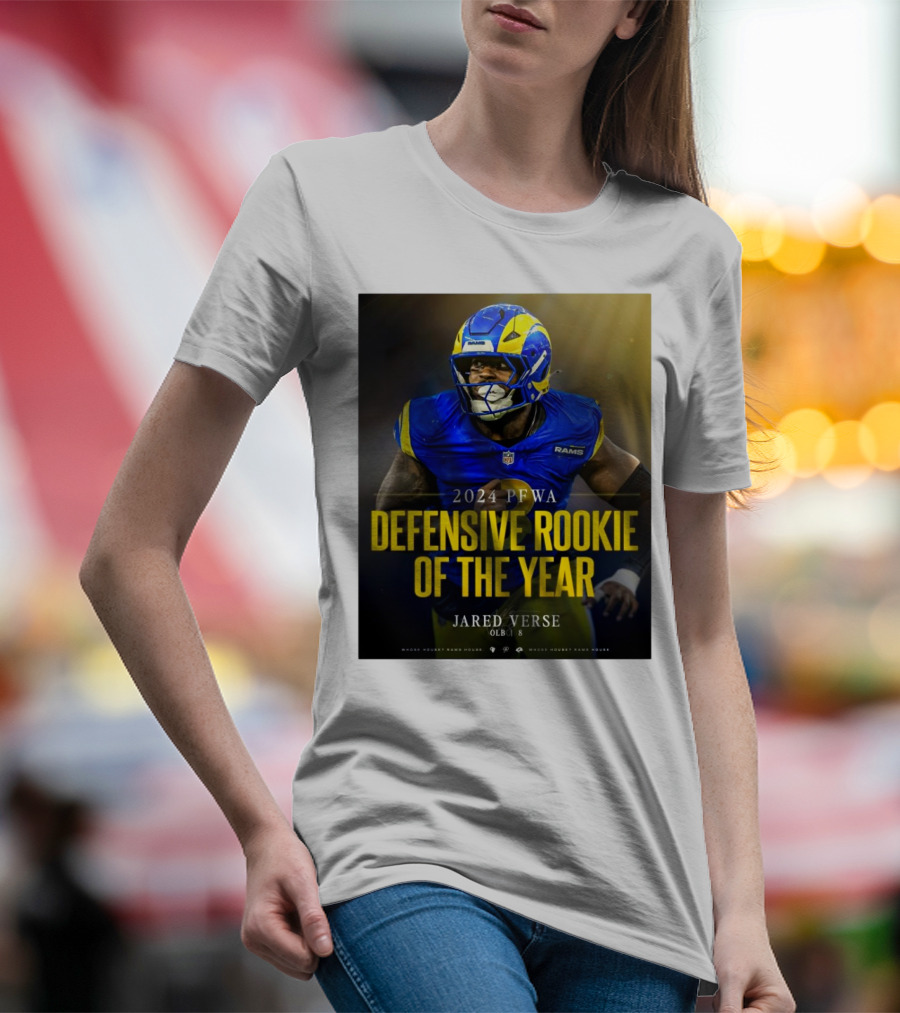 Los Angeles Rams Jared Verse 2024 PFWA Defensive Rookie Of The Year T-Shirt