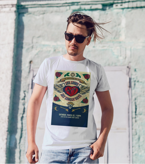 Los Lobos Los Lonely Boys The Brotherhood Tour 2025 Saturday March 22 Island Event Center T-Shirt