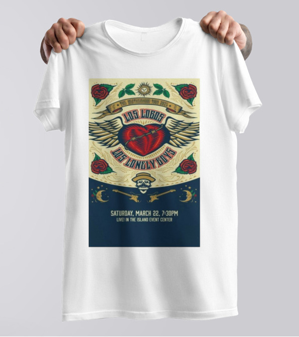 Los Lobos Los Lonely Boys The Brotherhood Tour 2025 Saturday March 22 Island Event Center T-Shirt