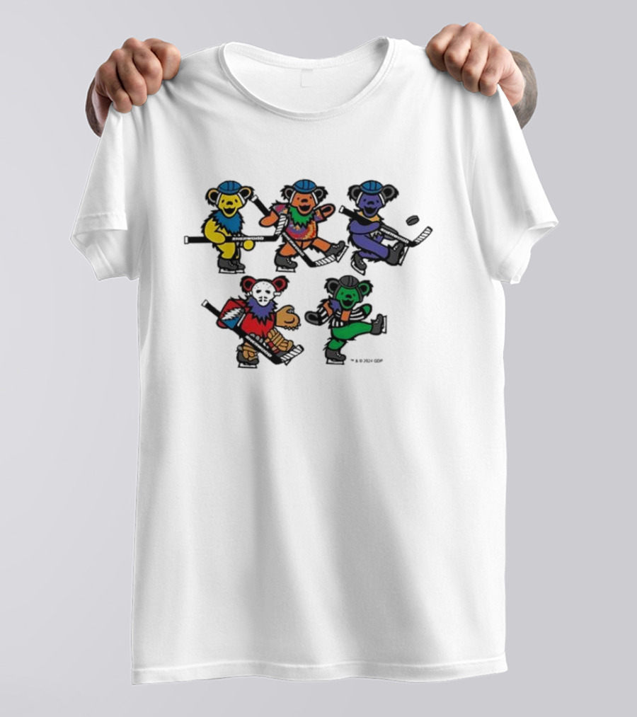 Market Sherwood Grateful Dead Dancing Bears Colorful Collaboration T-Shirt