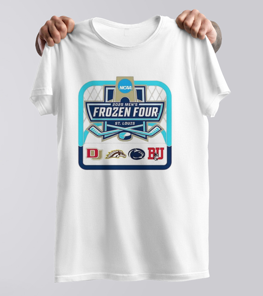 NCAA 2025 Men's Frozen Four St. Louis Denver Western Michigan Penn State Boston University T-Shirt