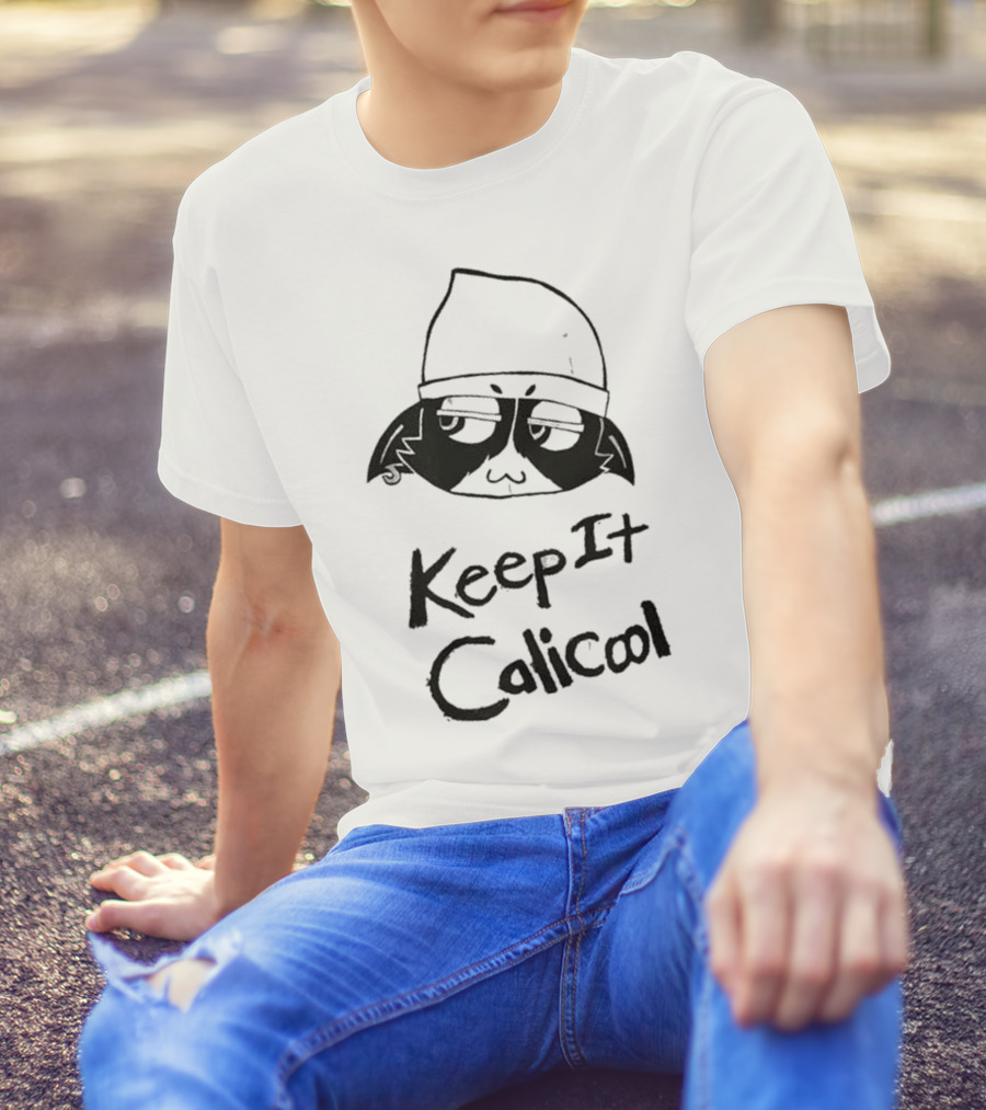 Meowskulls Keep It Calicool With Cool Cat In Beanie T-Shirt