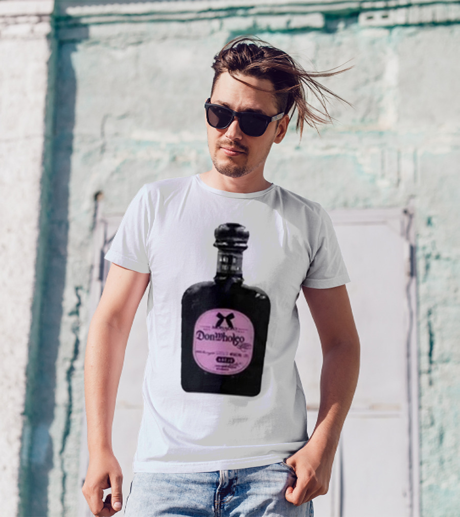 Monaleo Donwholeo Tequila Bottle Pink Label T-Shirt
