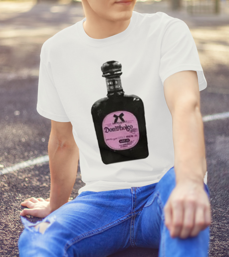 Monaleo Donwholeo Tequila Bottle Pink Label T-Shirt