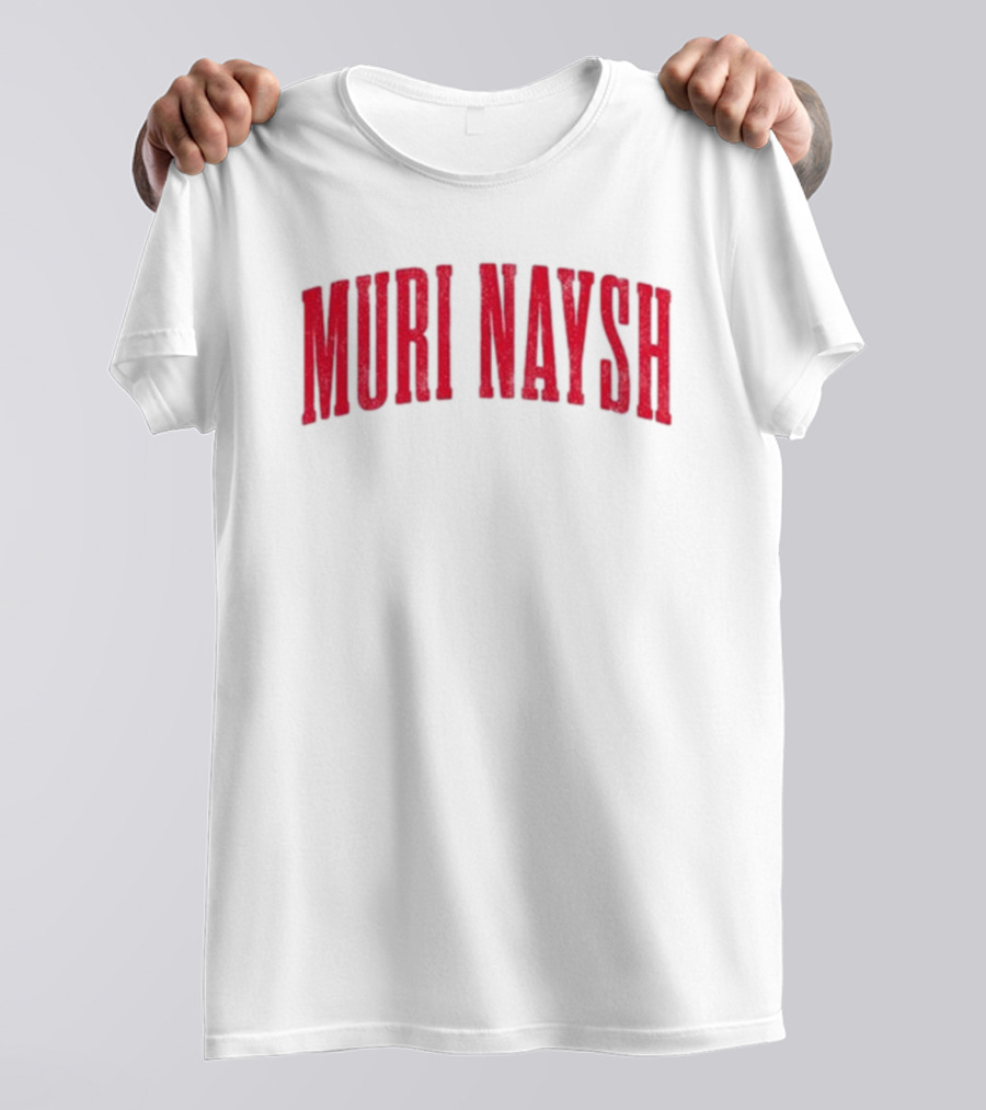 Muri Naysh Red Sparkle Bold Text T-Shirt