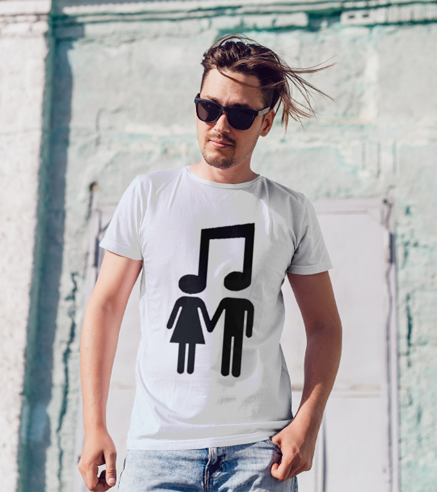 Music Note Couple Holding Hands T-Shirt