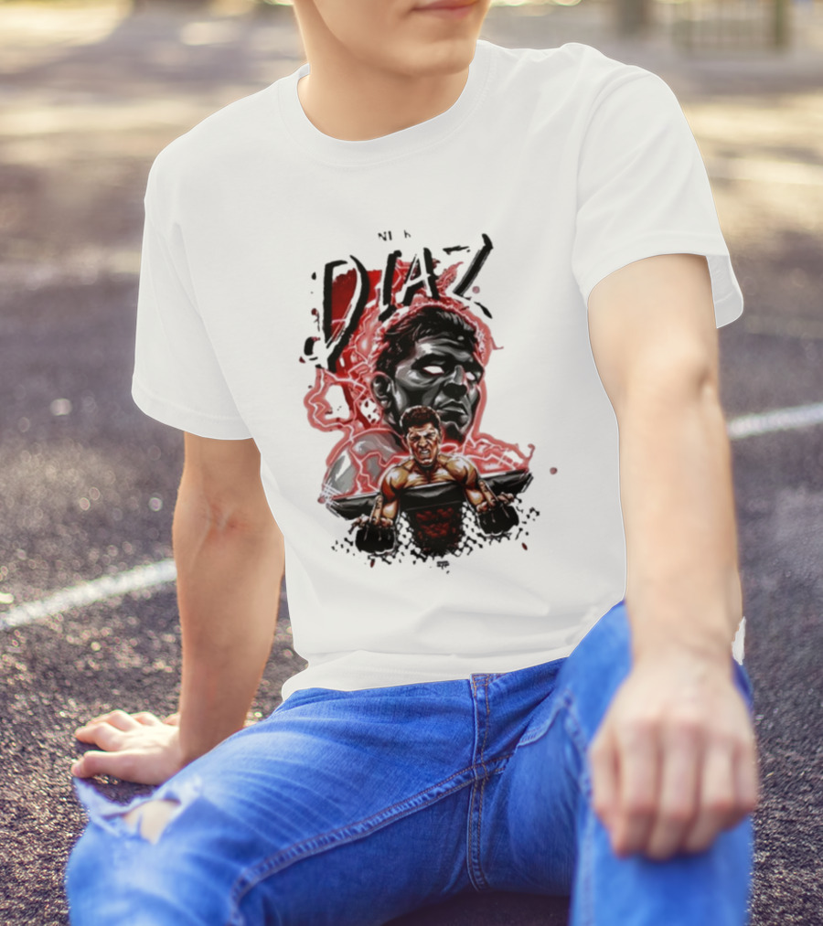 Nate Nick Diaz Electric Aura Fight Scene T-Shirt
