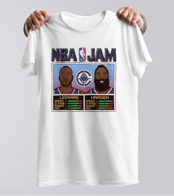 NBA Jam Leonard Harden Clippers Player Stats T-Shirt