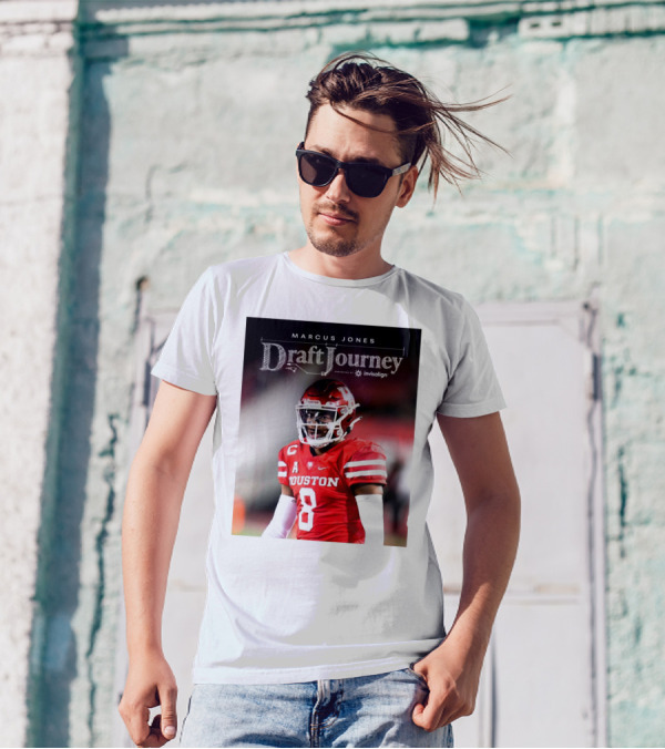 Marcus Jones New England Patriots NFL Draft Journey Houston Football T-Shirt