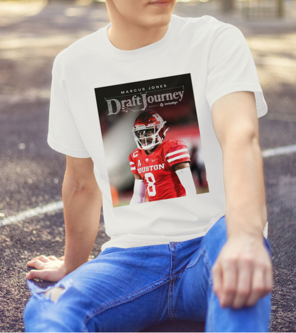 Marcus Jones New England Patriots NFL Draft Journey Houston Football T-Shirt