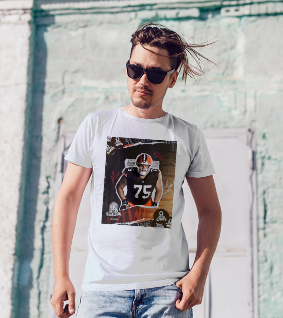 NFL Pro Bowl Games 2025 Joel Bitonio Cleveland Browns 75 T-Shirt
