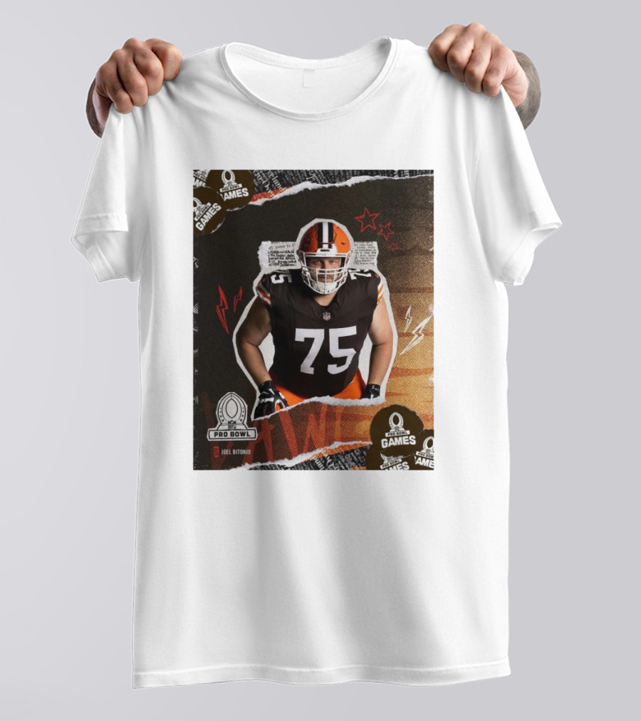 NFL Pro Bowl Games 2025 Joel Bitonio Cleveland Browns 75 T-Shirt