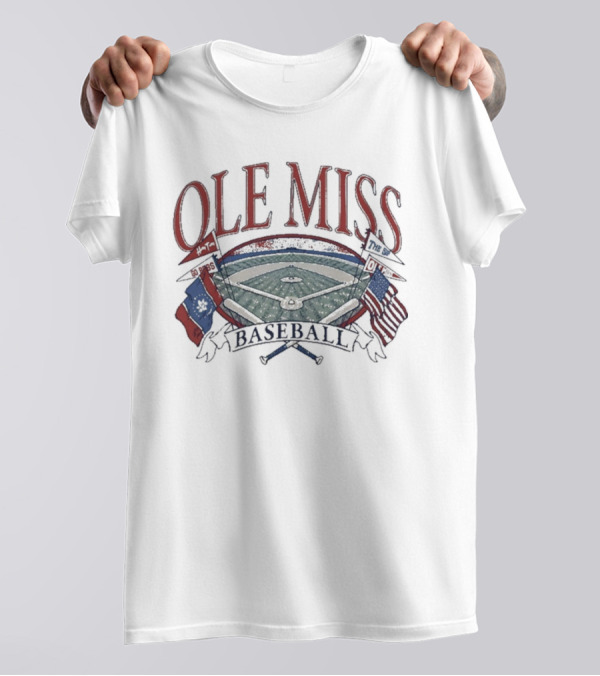 Ole Miss Baseball Fanbase Home Field Flags T-Shirt