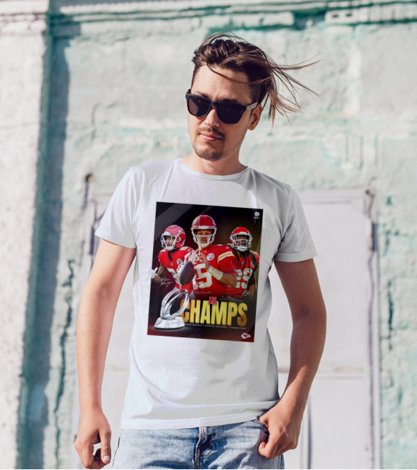 Kansas City Chiefs AFC Champs Nikko Remigio Patrick Mahomes II Kareem Hunt Signatures T-Shirt