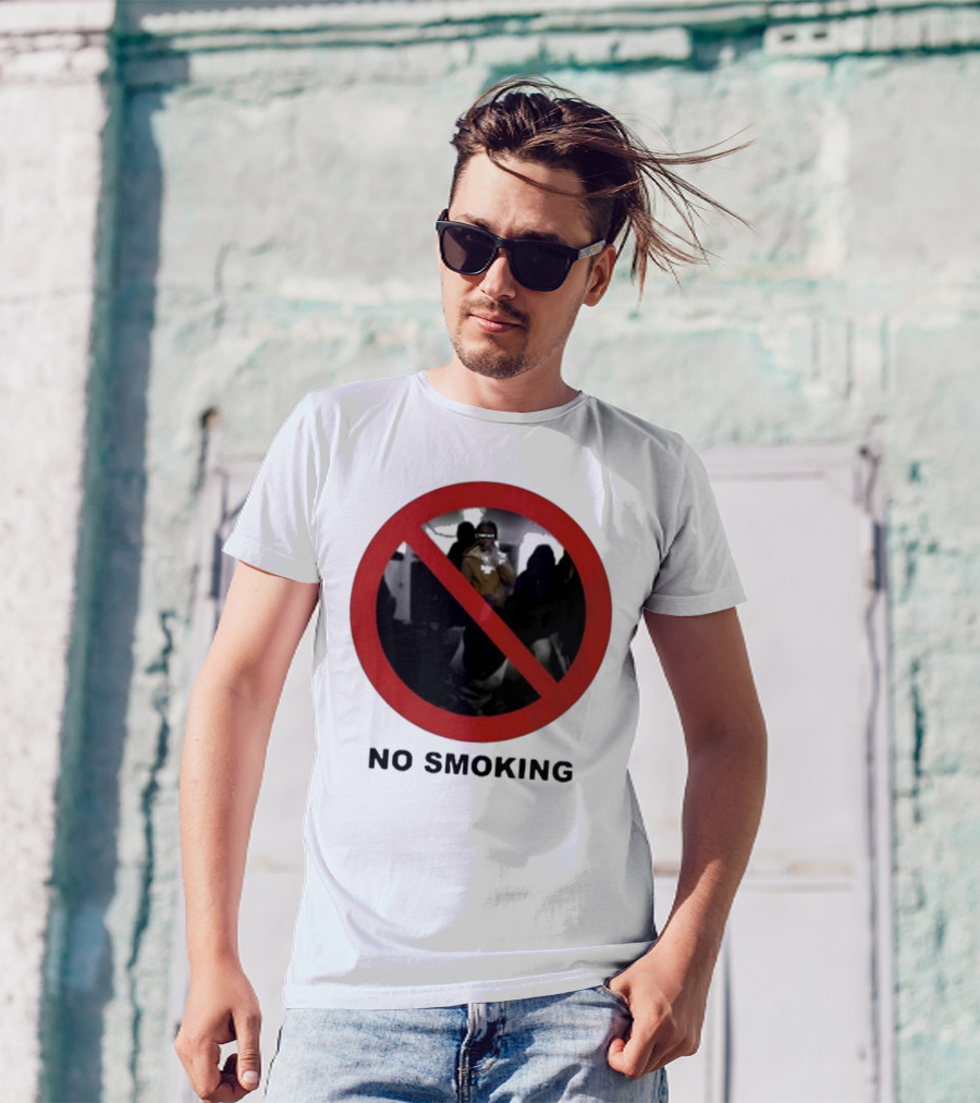 No Smoking Circle Icon With Anonymous Figure T-Shirt