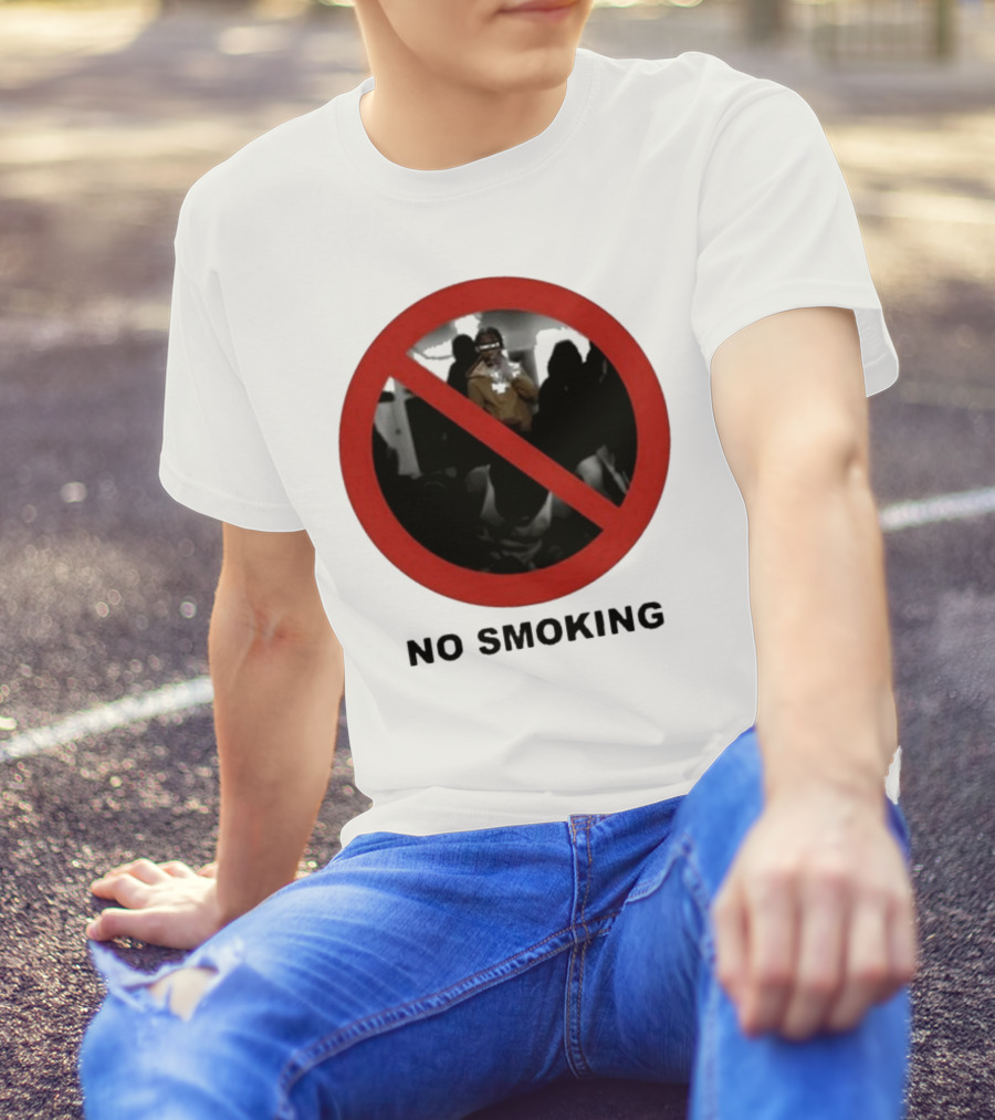 No Smoking Circle Icon With Anonymous Figure T-Shirt