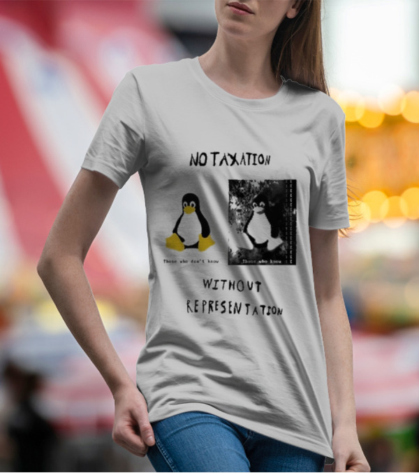 No Taxation Without Representation Unhappy Feet Penguin T-Shirt