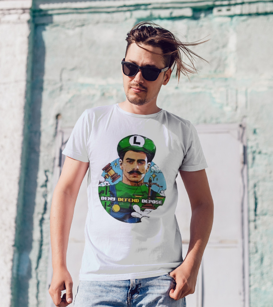 Nordacious Store Deny Defend Depose Mario Luigi Parody T-Shirt