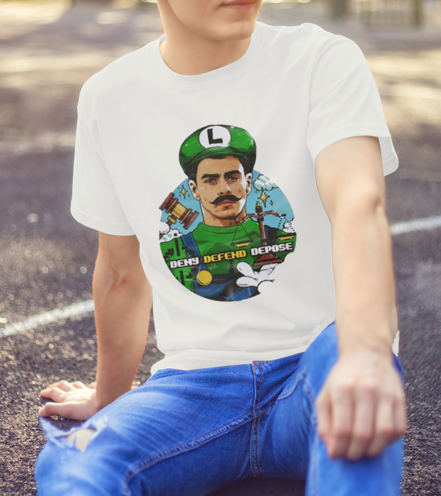 Nordacious Store Deny Defend Depose Mario Luigi Parody T-Shirt