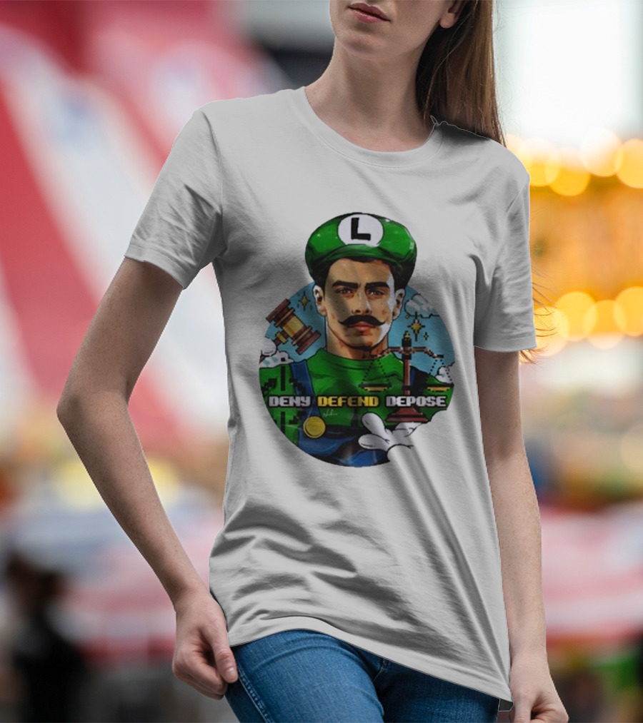 Nordacious Store Deny Defend Depose Mario Luigi Parody T-Shirt
