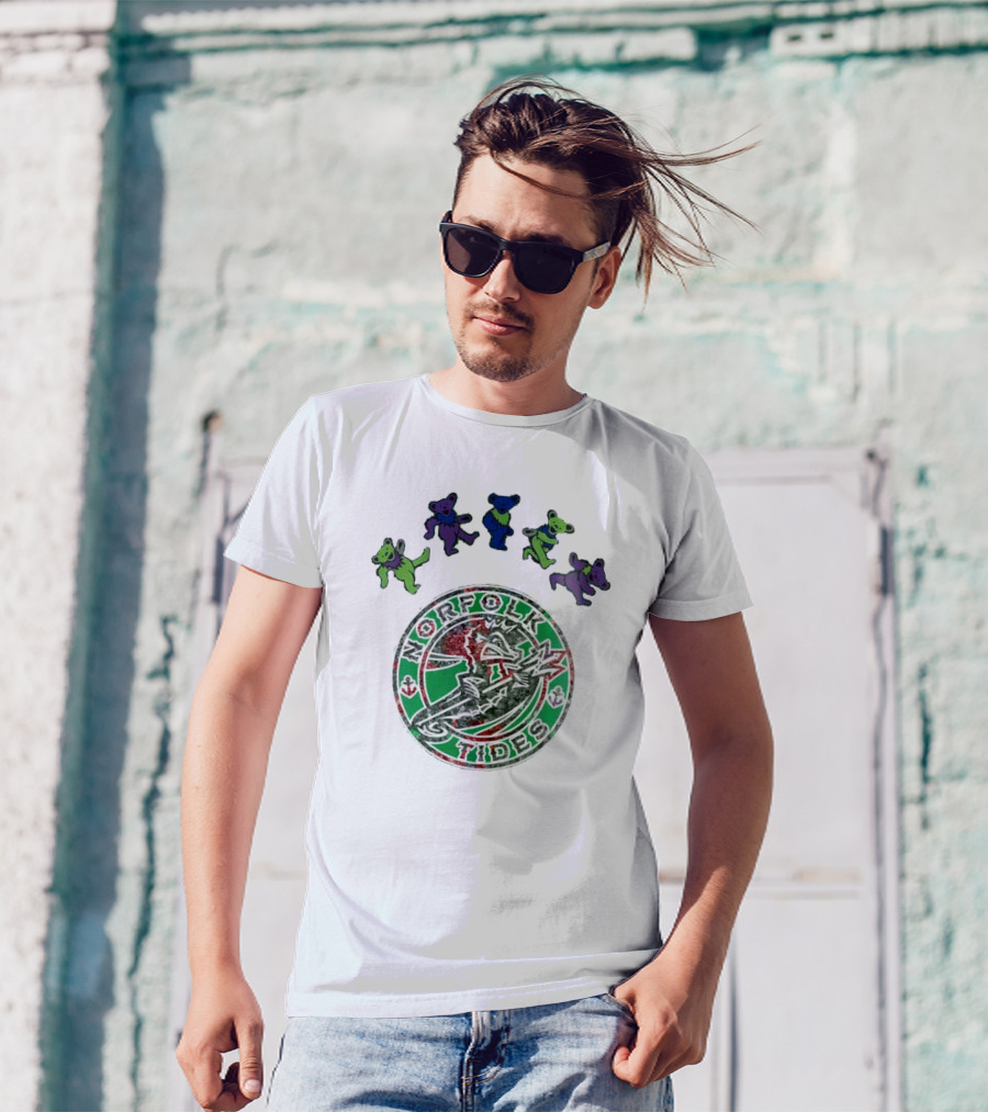 Norfolk Tides Grateful Dead Night 2025 Dancing Bears Baseball T-Shirt